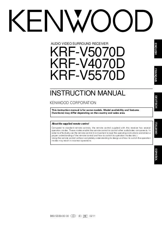 Mode d'emploi KENWOOD KRF-V5070D
