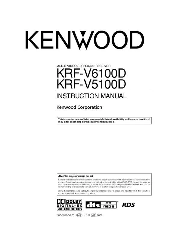 Mode d'emploi KENWOOD KRF-V5100D