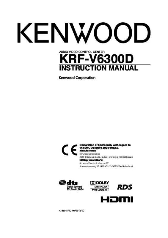 Mode d'emploi KENWOOD KRF-V6300D