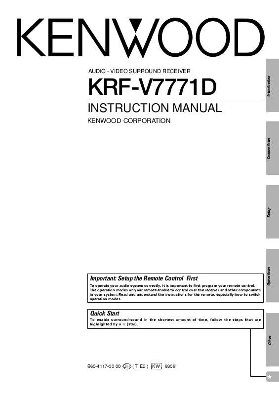 Mode d'emploi KENWOOD KRF-V7771D