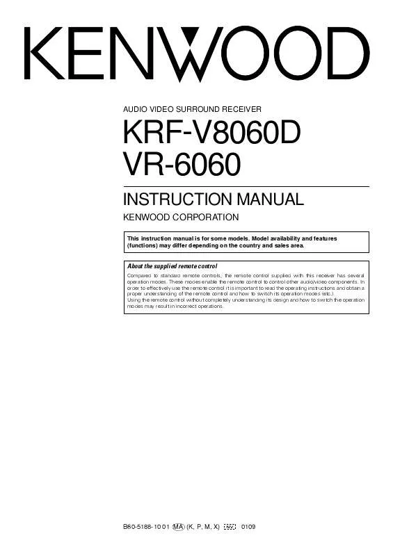 Mode d'emploi KENWOOD KRF-V8060D