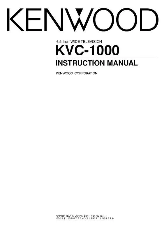 Mode d'emploi KENWOOD KVC-1000