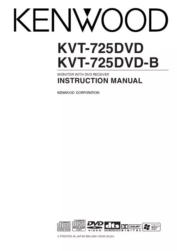Mode d'emploi KENWOOD KVT-725DVD-B
