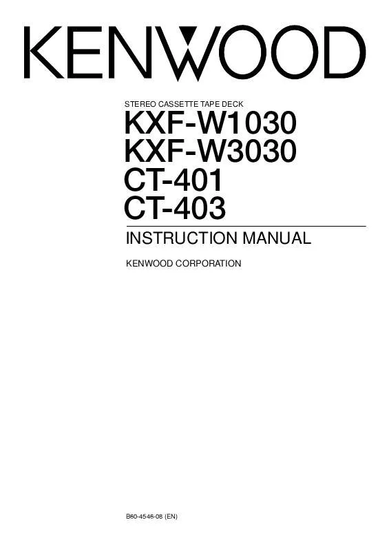 Mode d'emploi KENWOOD KXF-W1030