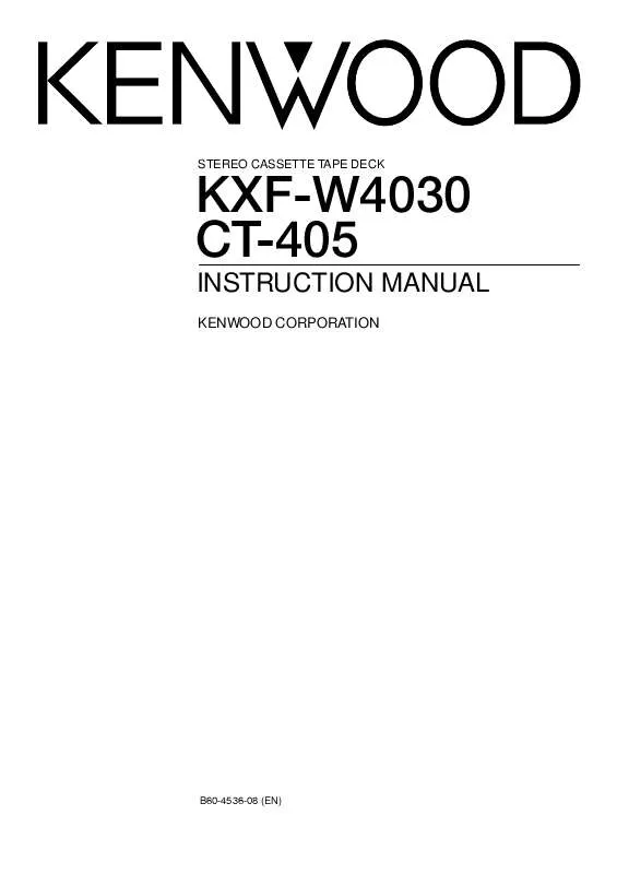 Mode d'emploi KENWOOD KXF-W4030