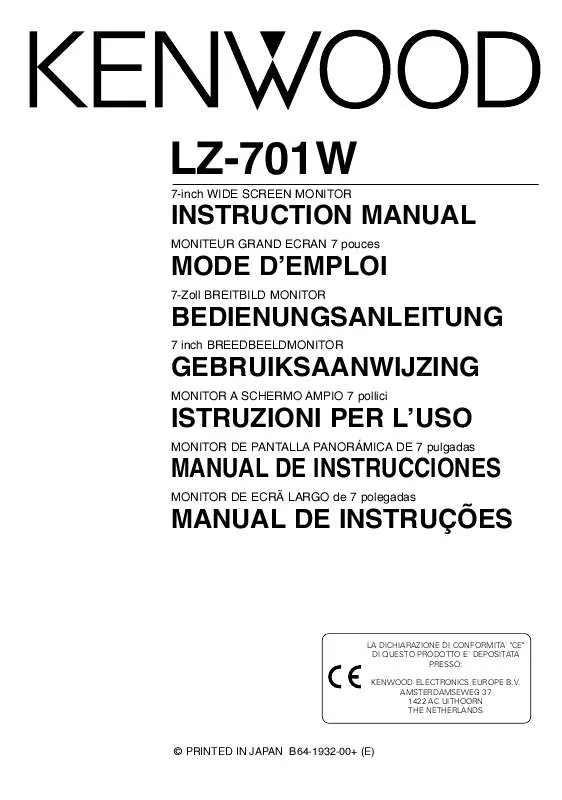 Mode d'emploi KENWOOD LZ-701W