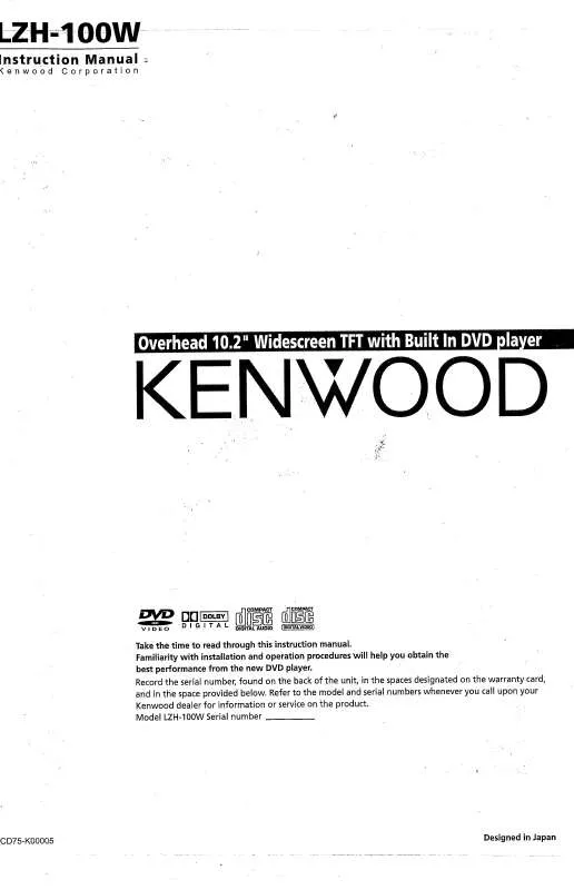 Mode d'emploi KENWOOD LZH-100W