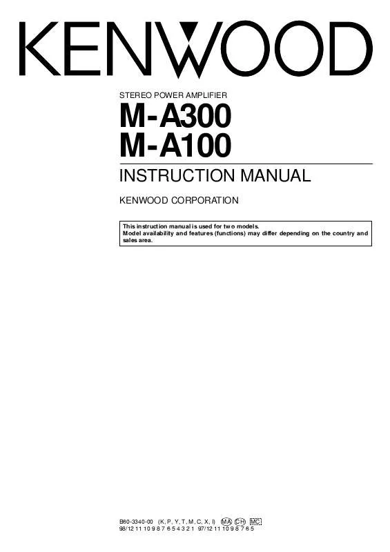 Mode d'emploi KENWOOD M-A300