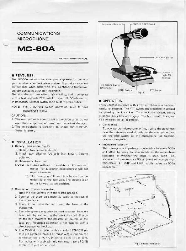 Mode d'emploi KENWOOD MC-60A