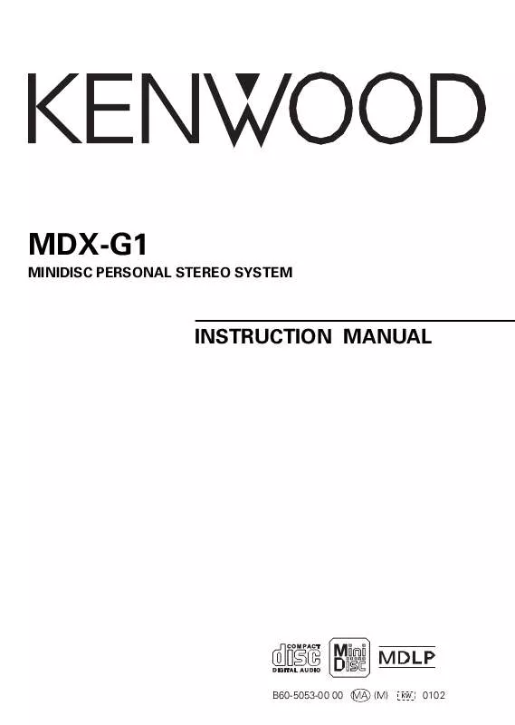 Mode d'emploi KENWOOD MDX-G1