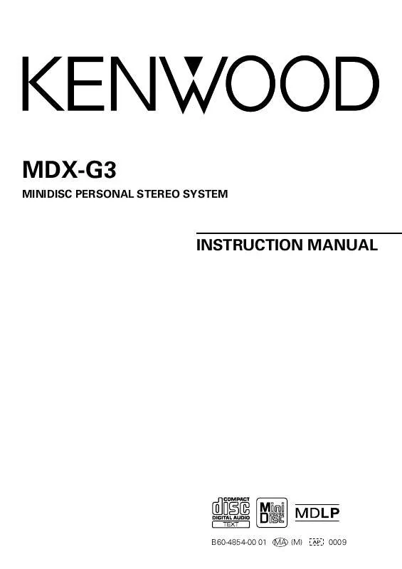 Mode d'emploi KENWOOD MDX-G3