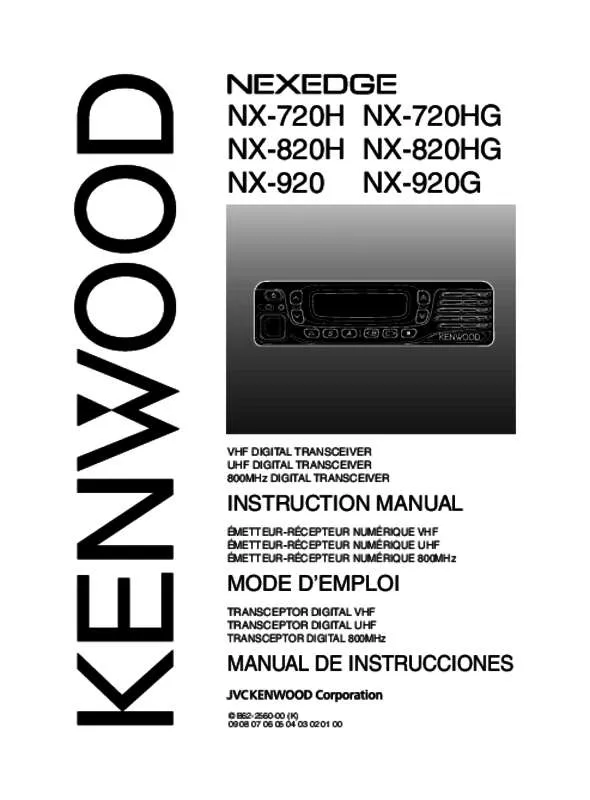 Mode d'emploi KENWOOD NX-820HG