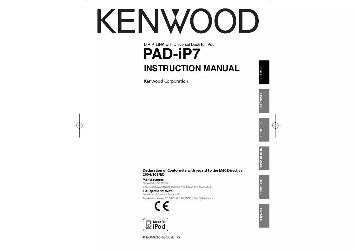 Mode d'emploi KENWOOD PAD-IP7