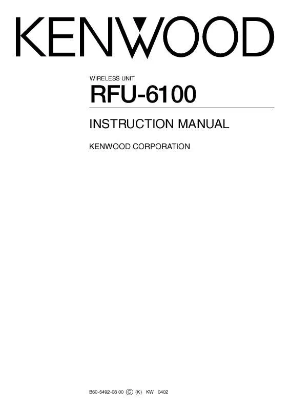 Mode d'emploi KENWOOD RFU-6100