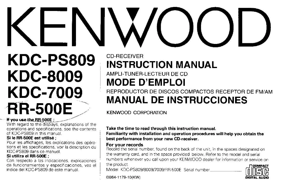 Mode d'emploi KENWOOD RR-500E