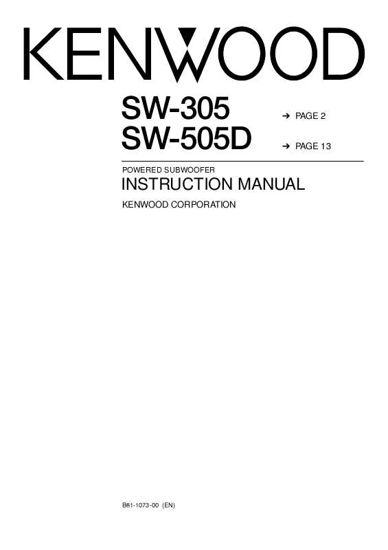Mode d'emploi KENWOOD SW-305