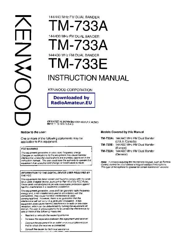 Mode d'emploi KENWOOD TM-733A
