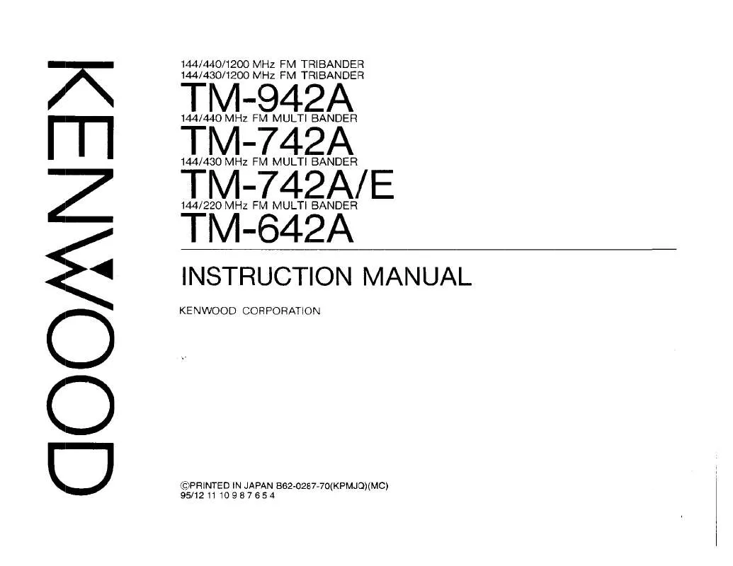 Mode d'emploi KENWOOD TM-742AD