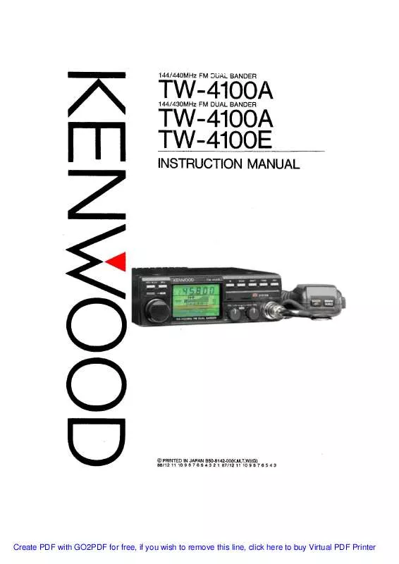 Mode d'emploi KENWOOD TW-4100E