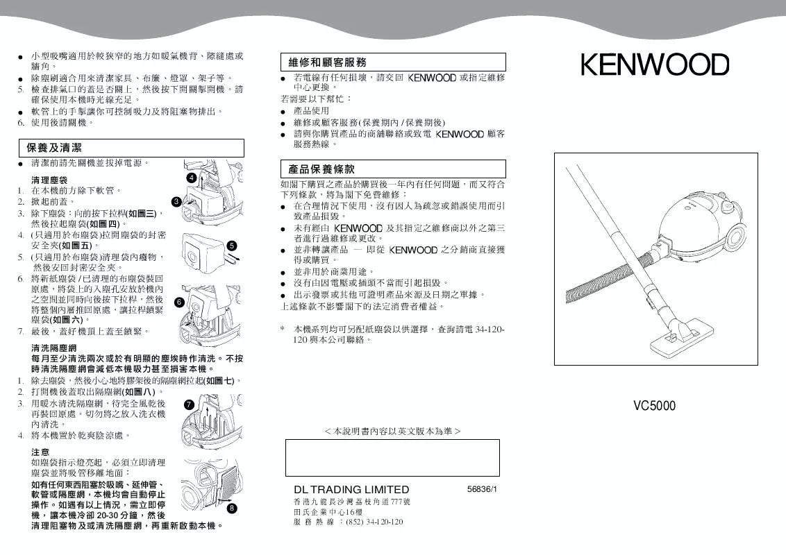 Mode d'emploi KENWOOD VC5000-VC5000