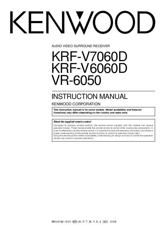 Mode d'emploi KENWOOD VR-6050