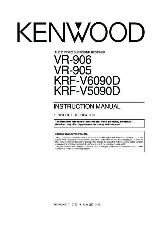 Mode d'emploi KENWOOD VR-905