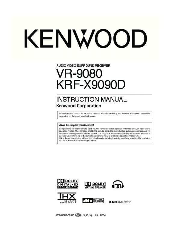 Mode d'emploi KENWOOD VR-9080
