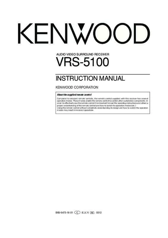 Mode d'emploi KENWOOD VRS-5100