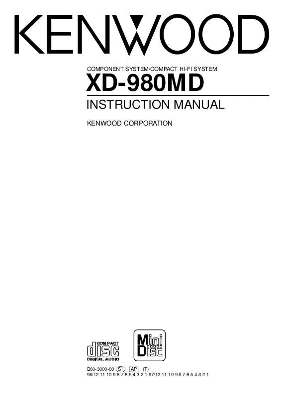 Mode d'emploi KENWOOD XD-980MD