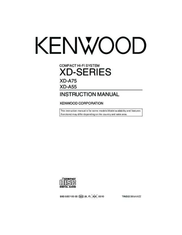 Mode d'emploi KENWOOD XD-A55