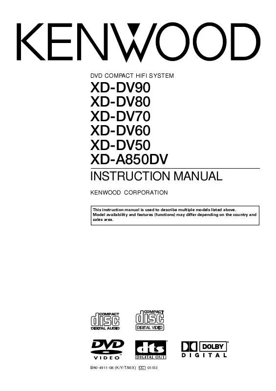 Mode d'emploi KENWOOD XD-A850DV