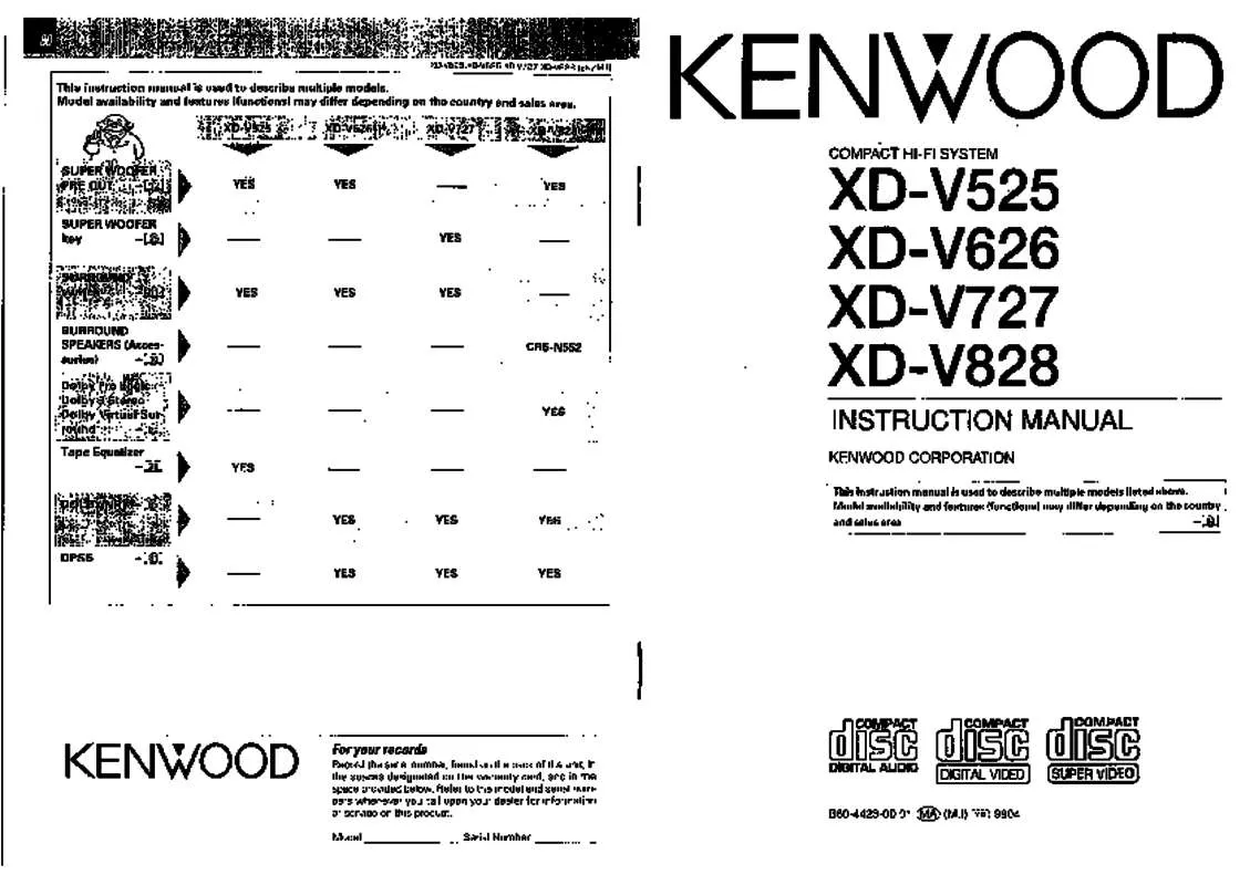 Mode d'emploi KENWOOD XD-V525