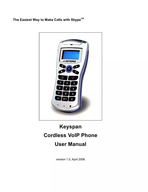 Mode d'emploi KEYSPAN CORDLESS VOIP PHONE