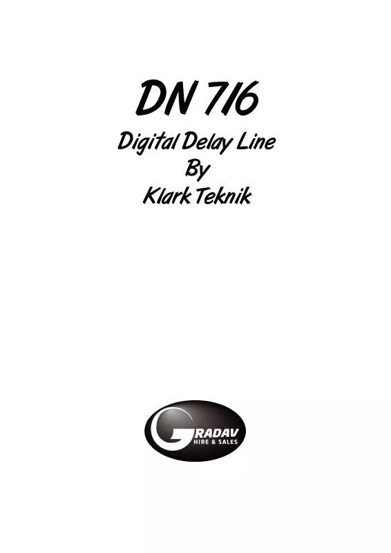 Mode d'emploi KLARK TEKNIK DN716