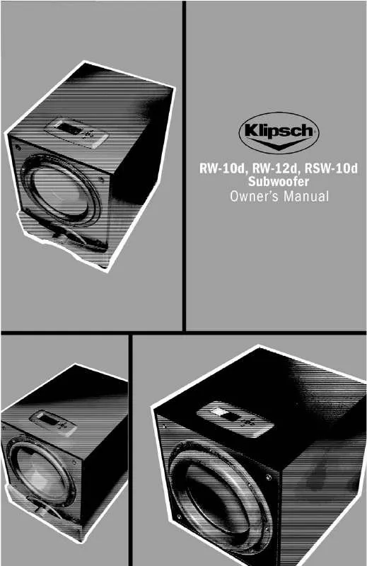 Mode d'emploi KLIPSCH RSW-10D