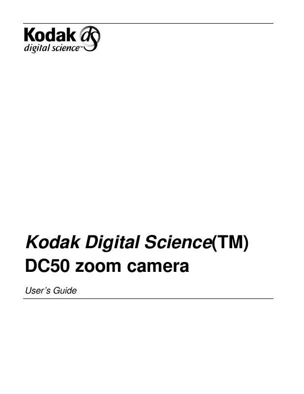 Mode d'emploi KODAK DC50 ZOOM CAMERA