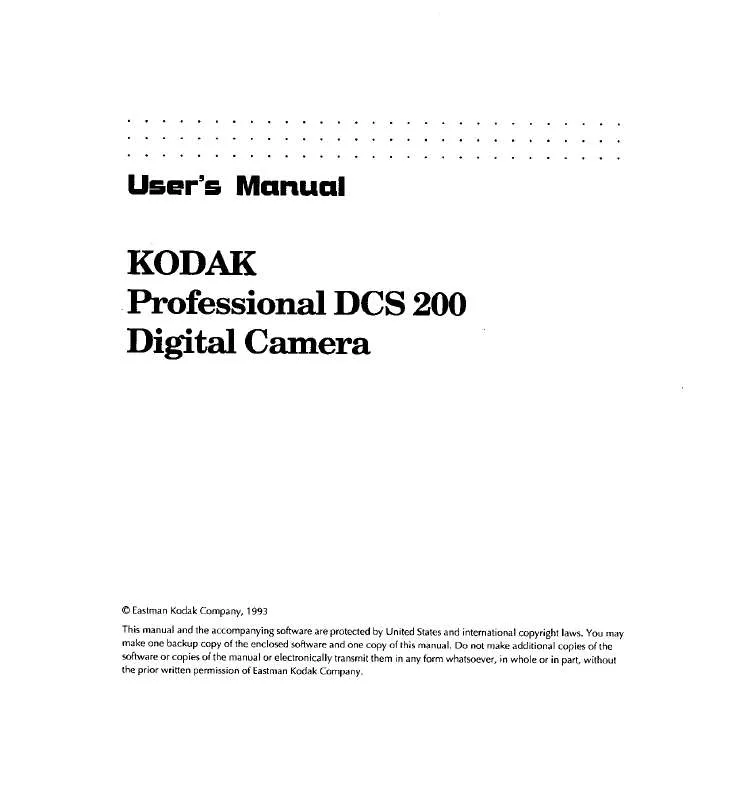 Mode d'emploi KODAK DCS 200