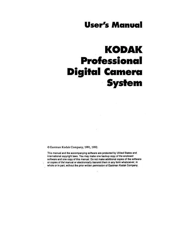 Mode d'emploi KODAK DCS SYSTEM 100