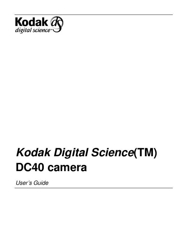 Mode d'emploi KODAK DIGITAL SCIENCE DC40
