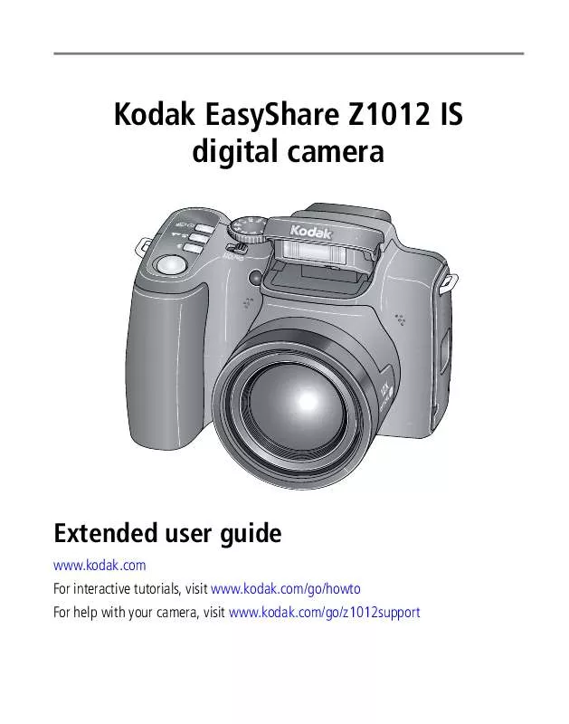 Mode d'emploi KODAK EASYSHARE Z1012 IS DIGITAL CAMERA