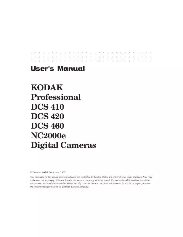 Mode d'emploi KODAK DCS 460