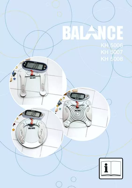 Mode d'emploi KOMPERNASS BALANCE KH 5506-5507-5508 BODY FAT AND WATER ANALYSIS BALANCE MADE OF GLASS