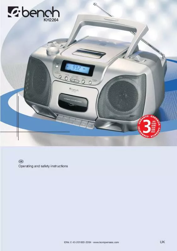 Mode d'emploi KOMPERNASS EBENCH KH 2264 CD-RADIO-CASSETTE RECORDER