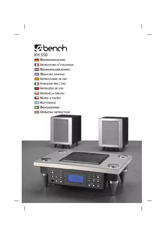 Mode d'emploi KOMPERNASS EBENCH KH 350 DESIGN AUDIO SYSTEM WITH CD PLAYER AND DIGITAL RADIO