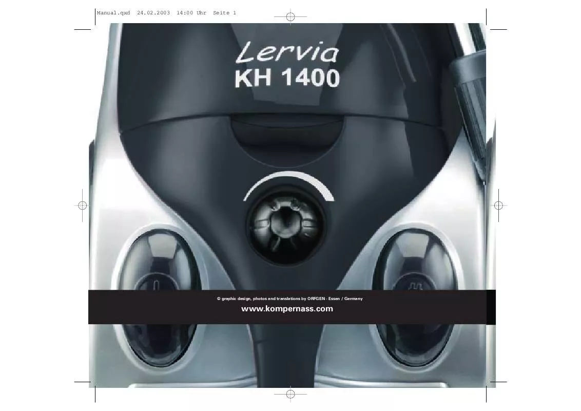 Mode d'emploi KOMPERNASS LERVIA KH 1400 COMPACT VACUUM CLEANER