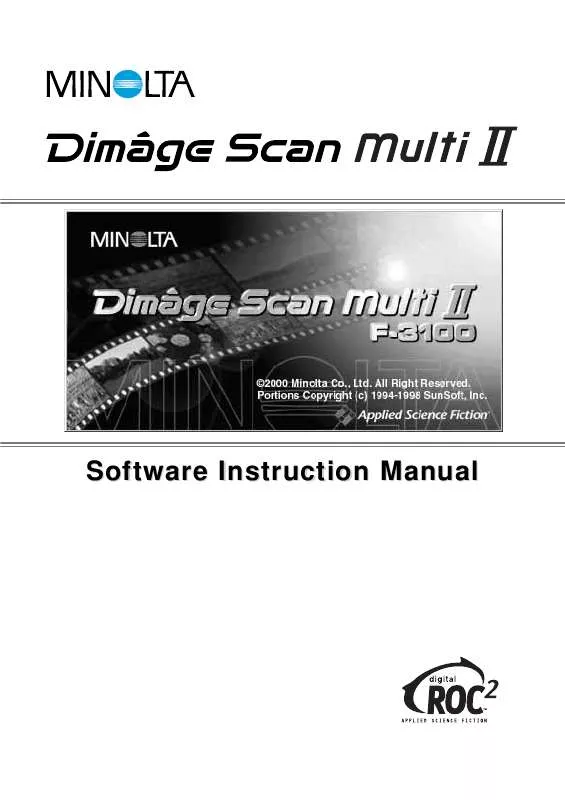 Mode d'emploi KONICA MINOLTA DIMAGE SCAN MULTI II F-3100