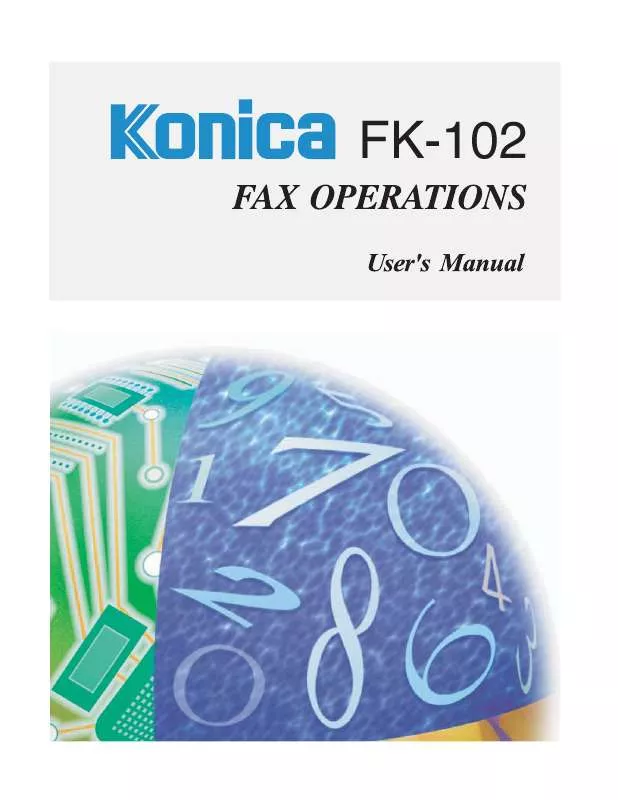 Mode d'emploi KONICA MINOLTA FK-102