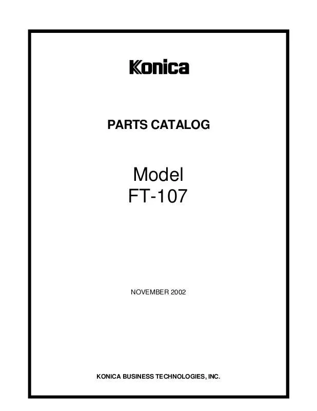 Mode d'emploi KONICA MINOLTA FT-107