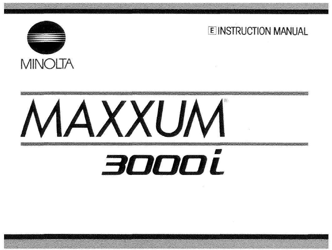 Mode d'emploi KONICA MINOLTA MAXXUM 3000I (ALPHA 3700I)
