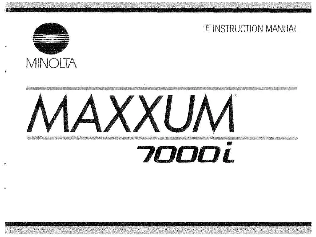 Mode d'emploi KONICA MINOLTA MAXXUM 7000I (ALPHA 7700I)